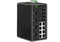 Black Fiber Optical Network Series L2000IN Series Industrial Edition Managed Switch